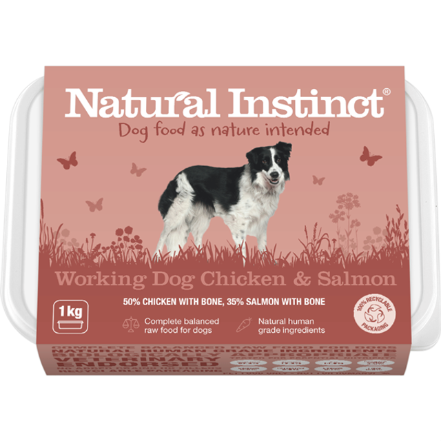 Natural Instinct Working Dog Chicken and Salmon raw dog food 1kg
