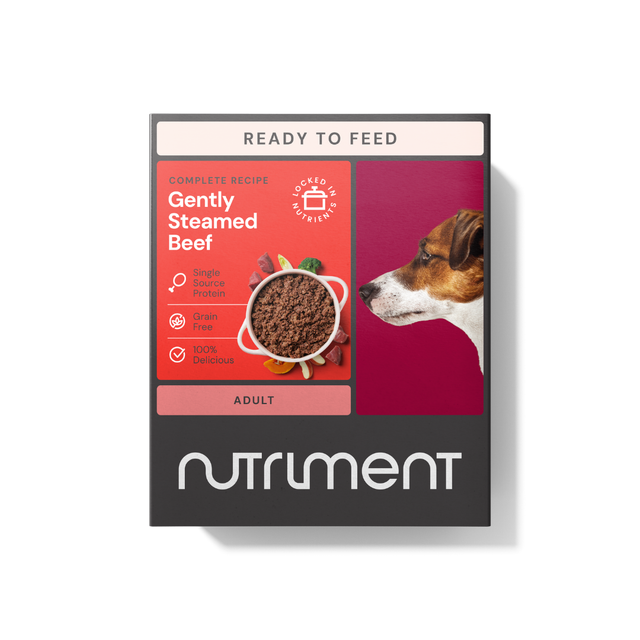 Nutriment Gently Steamed Beef 395g gently steamed dog food